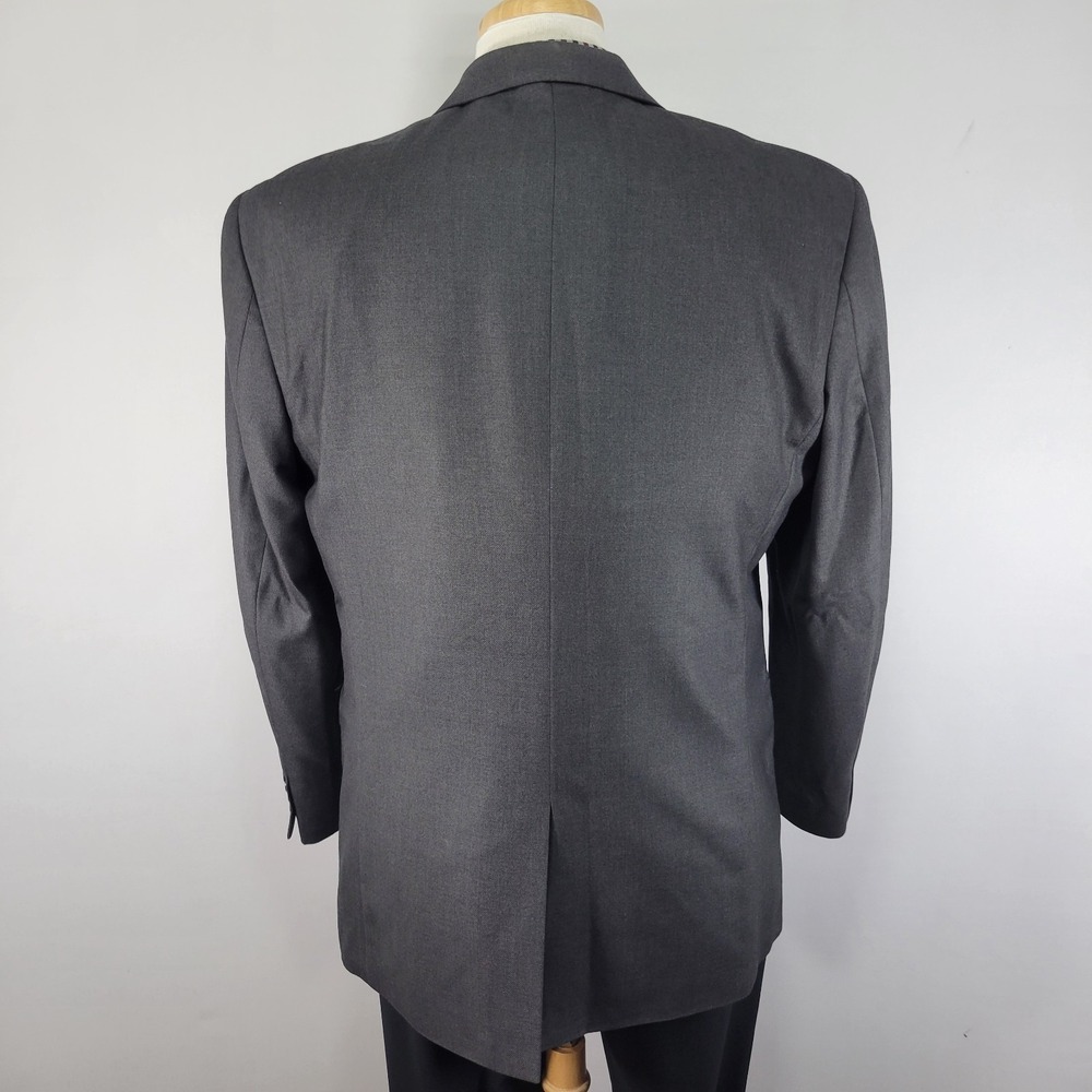 Croft Barrow Men's Sport Coat Blazer‎ Two Button Charcoal Gray Poly Blend 42R - Picture 10 of 13